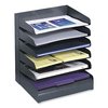 Safco Steel Six-Shelf Desk Tray Sorter, 6 Sections, Letter Size Files, 12 x 9.5 x 13.5, Black 3128BL
